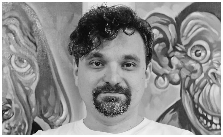 Portrét Karla Jerieho, autora komiksových alb a spoluzakladatele České akademie komiksu