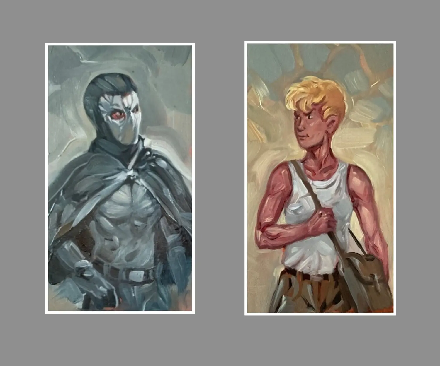 Širokko a Mirek Dušín — obraz Karla Jerieho, olej na papíře, 2025