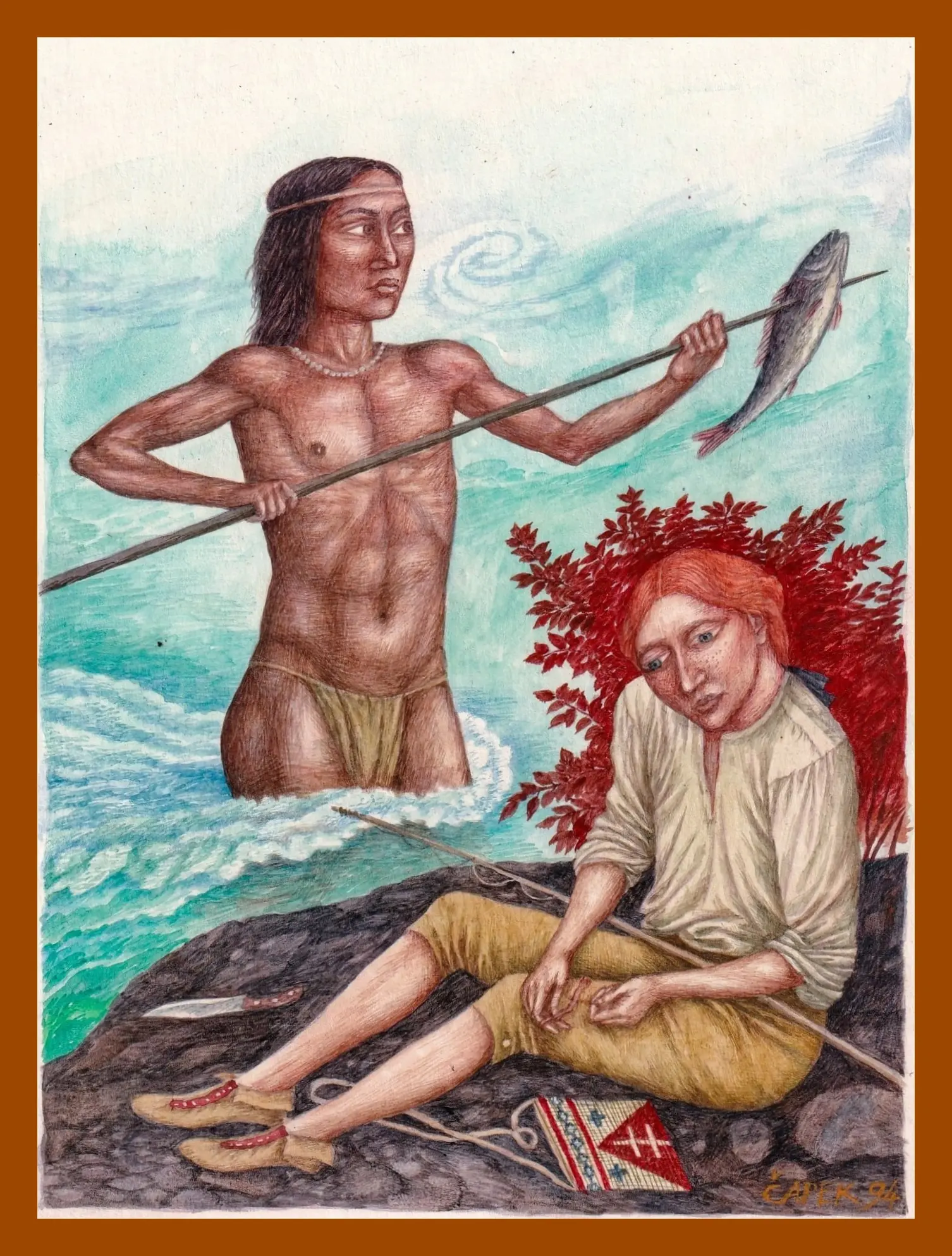 Ve znamení bobra — obraz Jindry Čapka, olej na kartonu, 1994